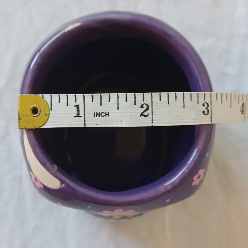 3/$25 SALE Mexican Sugar Skull Día de Muertos Mini Ceramic Planter, Purple